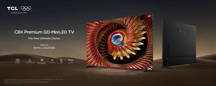 Il televisore TCL C8K Premium QD-MiniLED. (Fonte: TCL)