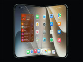 Render dell'iPhone Ultra, uno smartphone pieghevole.