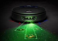 La fotocamera AI è assistita da questa illuminazione a LED verde che abbiamo già visto sugli aspirapolvere a stelo Dyson (fonte: Dyson)