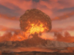 L'immagine della bomba atomica nella sequenza introduttiva di Fallout 4