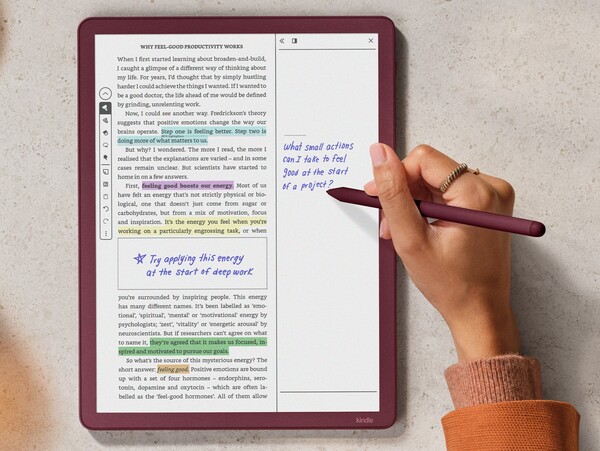 Kindle Scribe Colorsoft viene fornito con una penna Premium nella confezione. (Fonte immagine: Amazon)