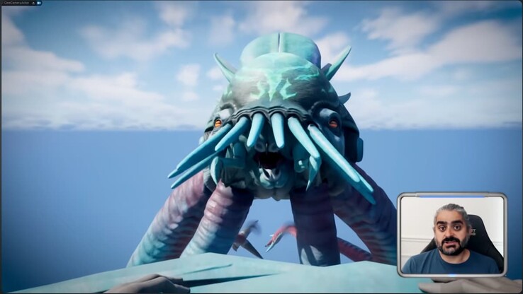 Uno screenshot dal dev vlog che mostra il Collezionista Leviathan in Subnautica 2 (Fonte: Canale YouTube Subnautica)