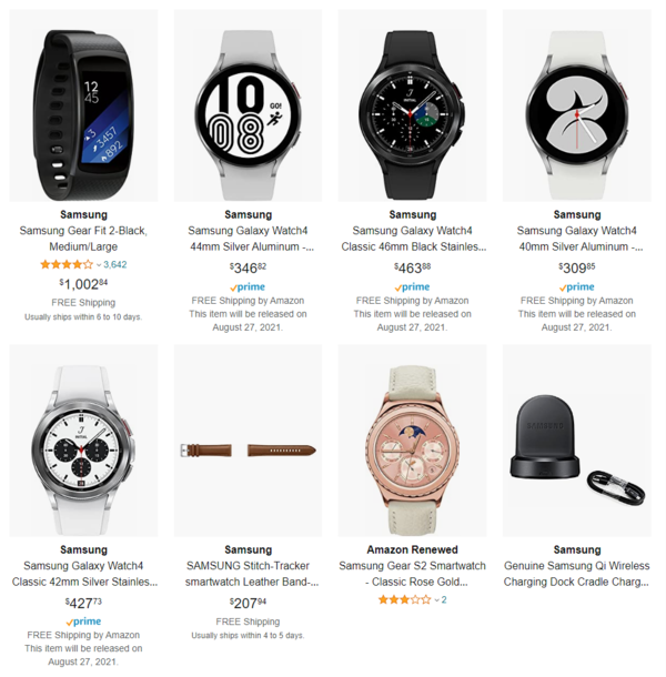 Amazon Canada ha elencato quattro smartwatch Galaxy Watch 4. (Fonte: Amazon Canada)
