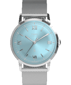 Orologio Timex x Todd Snyder Marlin Mesh con quadrante blu acqua con effetto sunburst e bracciale milanese.