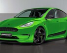 La parte anteriore della Tesla Model Y messa a punto ha un design molto più aggressivo (Immagine: Irmscher)