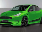 La parte anteriore della Tesla Model Y messa a punto ha un design molto più aggressivo (Immagine: Irmscher)