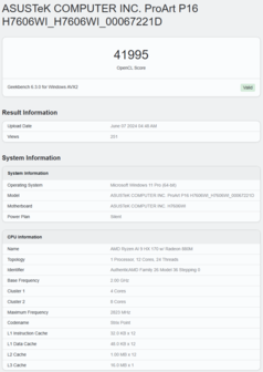 Punteggi Geekbench 6 di AMD Ryzen AI 9 HX 370 in Asus ProArt P16. (Fonte: Geekbench)