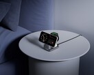 La nuova Prime Wireless Charging Station di Anker (nella foto, che carica un telefono, un orologio e quelli che sembrano auricolari TWS) sarà lanciata negli Stati Uniti nel febbraio 2026. (Fonte: Anker)