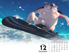 Lo sfondo del calendario di Final Fantasy 7 mostra lo snowboard (Fonte: Square Enix con modifiche)