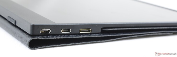 A destra: 2x USB Type-C w/ DisplayPort e Power Delivery, Mini-HDMI