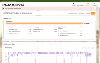 Risultato di PCMark 10