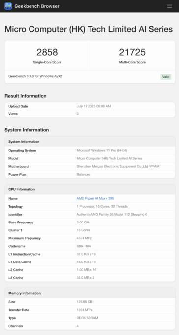 (Fonte: Geekbench)