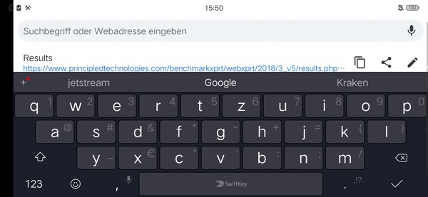 Using the default keyboard in landscape mode