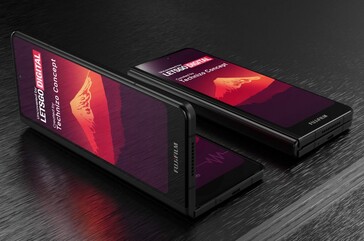 Technizo Concept presenta alcuni rendering di Fujifilm foldable in collaborazione con LetsGoDigital. (Fonte: USPTO via LetsGoDigital)