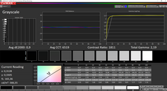 CalMan: Scala di grigi dopo la calibrazione (gamma di colore target AdobeRGB)