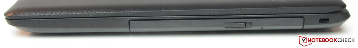 Right: DVD burner, cable-lock slot