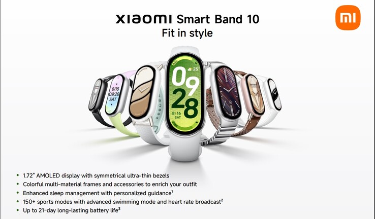 Principali caratteristiche e opzioni di colore della Smart Band 10