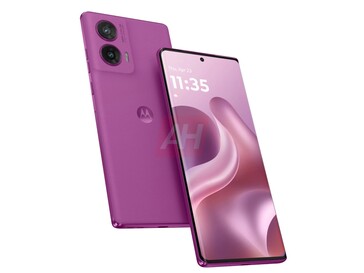 Immagine non ufficiale dell'opzione di colore Cattleya Orchid per il Moto G96. (Fonte immagine: Android Headlines)