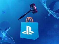 Il logo del PlayStation Store viene mostrato sotto il martelletto