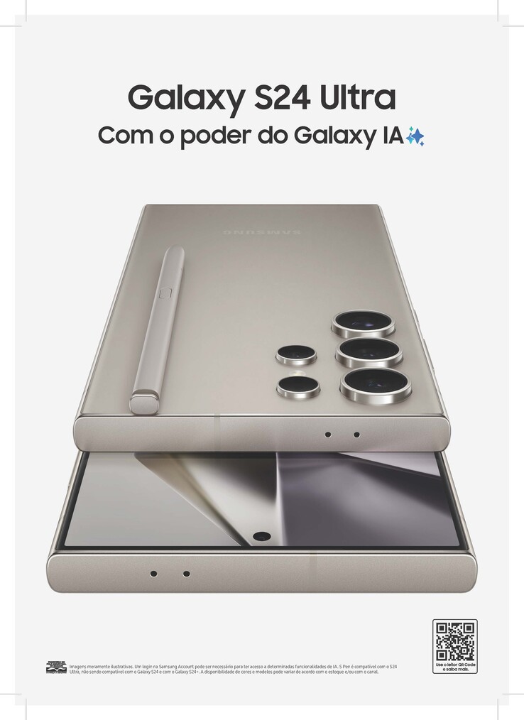 Un'immagine promozionale ad altissima risoluzione del Samsung Galaxy S24 Ultra. (Immagine tramite @sondesix)
