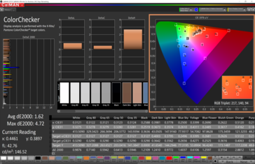 CalMAN ColorChecker (spazio colore target sRGB)