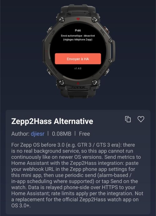 L'app Zepp2Hass alternativa a Zepp Mini per gli smartwatch Amazfit