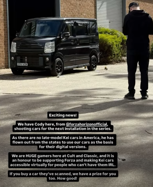 Un post Instagram di Cult and Classic cancellato con una possibile auto JDM di Forza Horizon 6 (fonte: AR12Gaming YouTube)