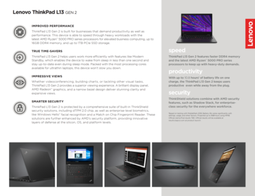 Specifiche ThinkPad L13 G2 AMD