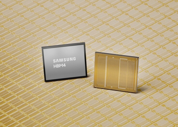 Il chip di memoria Samsung HBM4 AI.