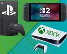 Le console Xbox, PS5 e Switch 2 mostrate con i loghi (Fonte immagine: Xbox Gaming, Sony PlayStation, Nintendo of America con modifiche)
