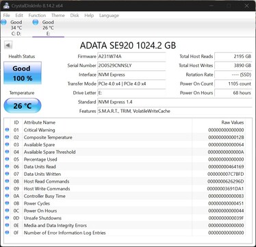 L’ADATA SE920 supporta lo standard PCIe 4.0 x4
