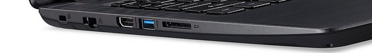 Lato Sinistro: Kensington Security Slot, Gigabit Ethernet port, HDMI-out, porta USB 3.0, SD card reader