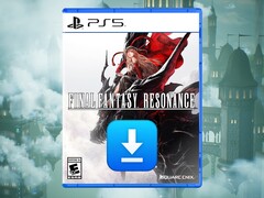 Confezione di Final Fantasy 7 Revelation per PS5 raffigurata con l’icona di download