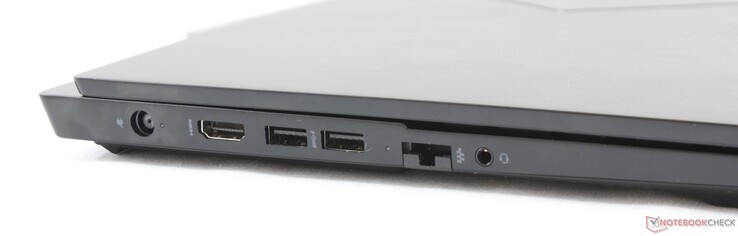 A sinistra: alimentazione, HDMI 2.0, 2x USB 3.1 Type-A, Gigabit RJ-45, 3.5 mm combo audio