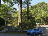 Uno screengrab che mostra il rendering di Forza Horizon 6 di un punto di riferimento giapponese