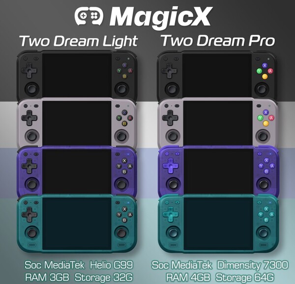 MagicX Two Dream Light e Two Dream Pro saranno disponibili in quattro colori ciascuno.