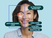 Il rivestimento degli occhiali Zenni Optical ID Guard, di colore rosa, aiuta a bloccare le minacce alla sicurezza facciale, impedendo la scansione completa del viso. (Fonte: Zenni Optical)