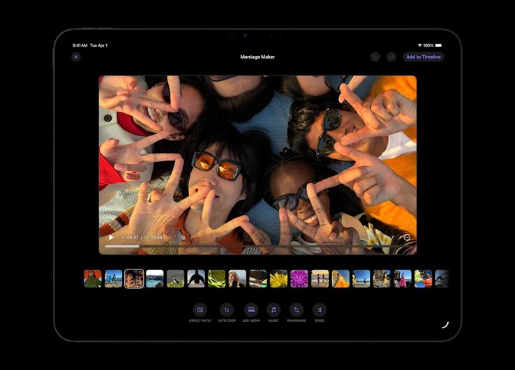 Lo strumento Montage Maker in Final Cut Pro su un iPad. (Fonte immagine: Apple)