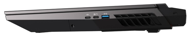 Lato destro: USB-C 3.2 Gen 2, USB-C 3.2 Gen 2 x2, USB-A 3.2 Gen 2, Kensington lock