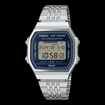 Casio ABL-100WE-2A con quadrante blu navy e cassa color argento.