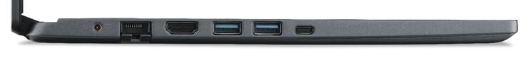 Lato sinistro: Alimentazione, Gigabit Ethernet, HDMI, 2x USB 3.2 Gen 1 (Type-A), Thunderbolt 4 (Type-C; Power Delivery, DisplayPort)