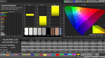 CalMAN precisione colore – preset "normale"