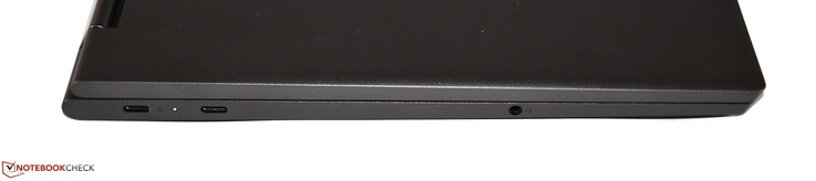 A sinistra: 2x USB 3.1 Gen 1 Type-C, audio combo