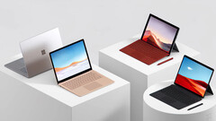 Il Surface Pro 9 e il Surface Laptop 5 dovrebbero assomigliare ai loro predecessori, nella foto. (Fonte: Microsoft)