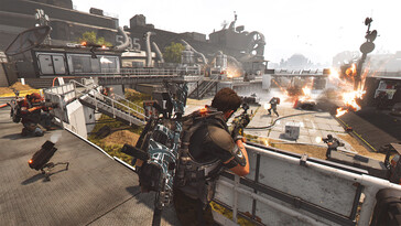 Un'immagine che mostra il combattimento in Tom Clancy's The Division 2. (Fonte: Steam)
