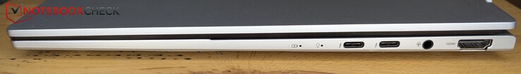 A destra: 2 x Thunderbolt 4, jack per cuffie, HDMI