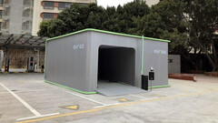 Una delle prime stazioni di scambio di batterie EVOGO (immagine: Li Zijian/FAP)