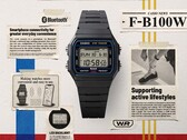 I nuovi orologi F-B100W di Casio integrano la tecnologia Bluetooth e il conteggio dei passi nel classico design dell’F-91W