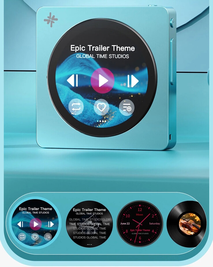 Il touchscreen circolare da 1,8 pollici del Fiio Snowsky Disc DAP supporta una serie di skin.