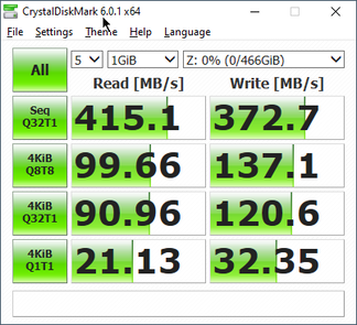 CrystalDiskMark 6 - SSD SATA PNY da 500 GB